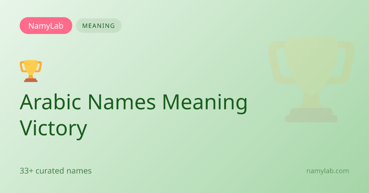 33+ Arabic Names Meaning Victory | NamyLab