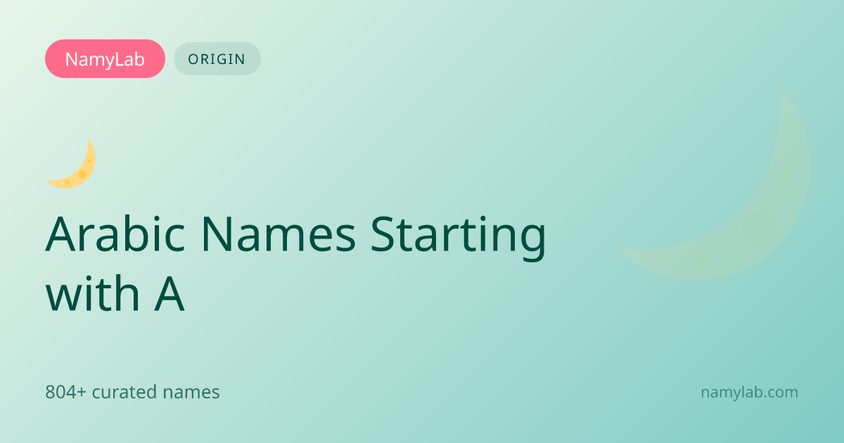 804+ Arabic Names Starting with A | NamyLab