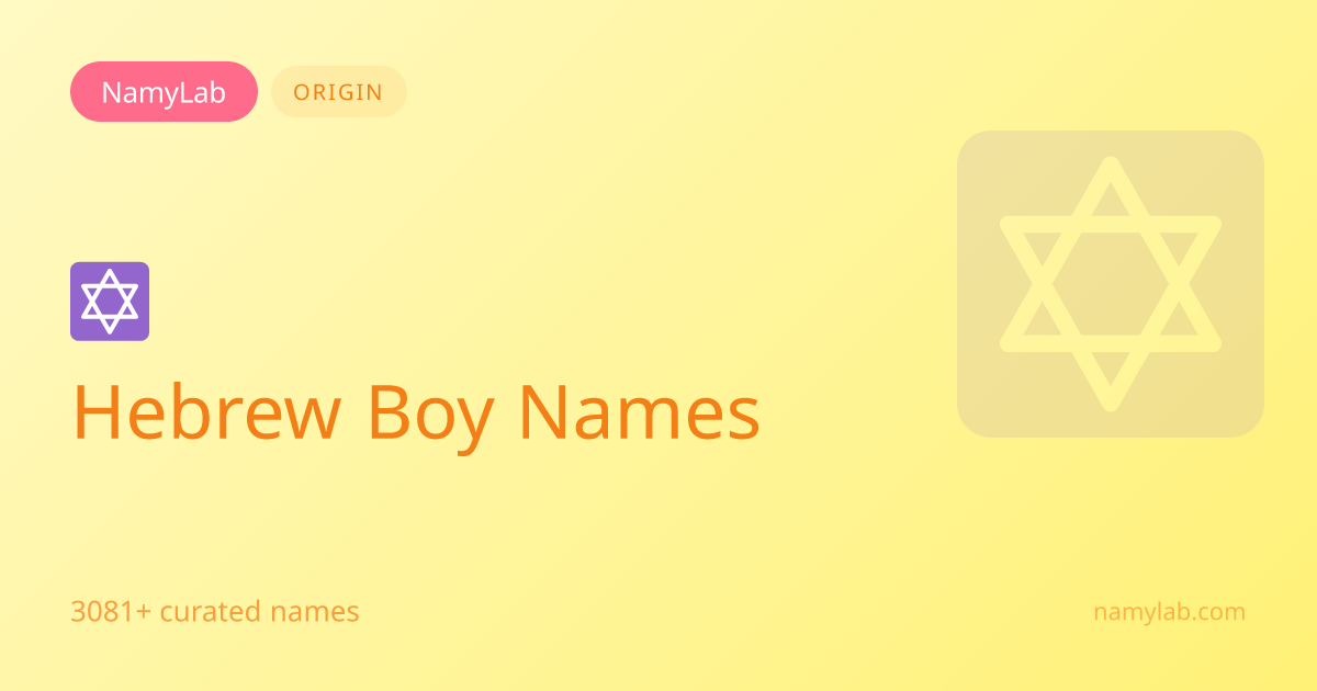 3081+ Hebrew Boy Names | NamyLab