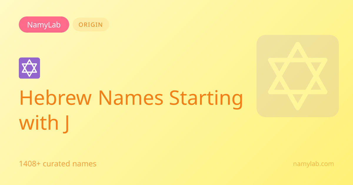 1408+ Hebrew Names Starting with J | NamyLab