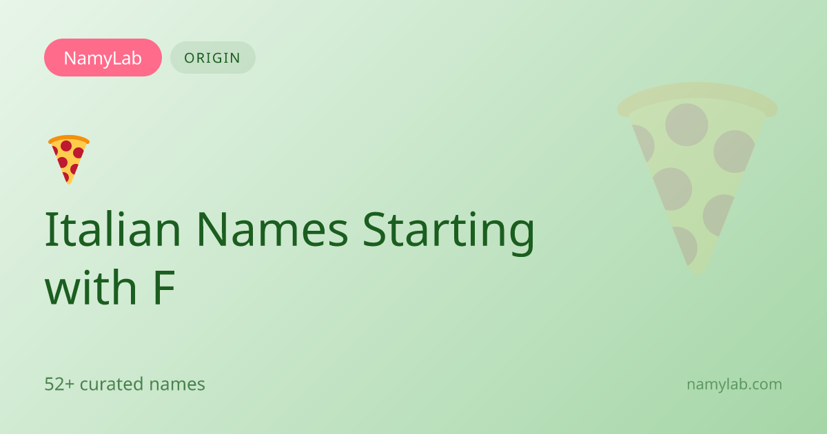 52+ Italian Names Starting with F | NamyLab