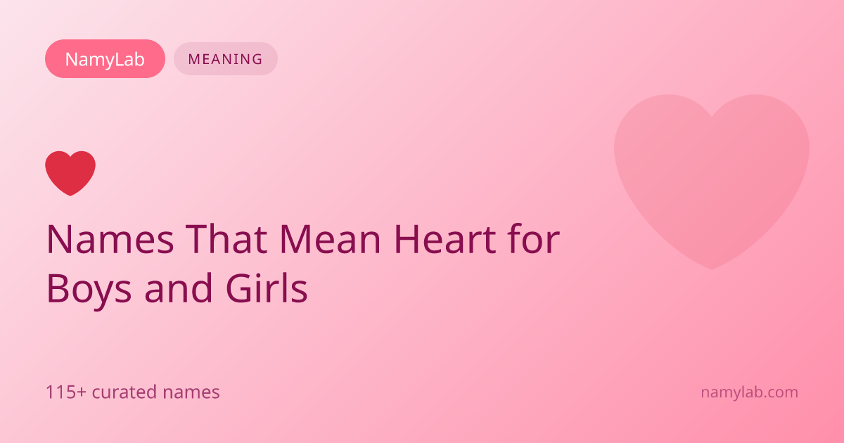 115+ Names That Mean Heart for Boys and Girls | NamyLab